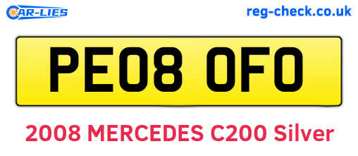 PE08OFO are the vehicle registration plates.