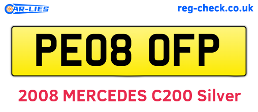 PE08OFP are the vehicle registration plates.
