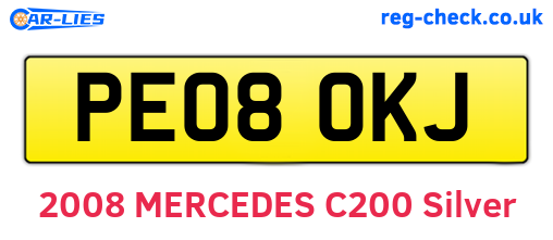 PE08OKJ are the vehicle registration plates.