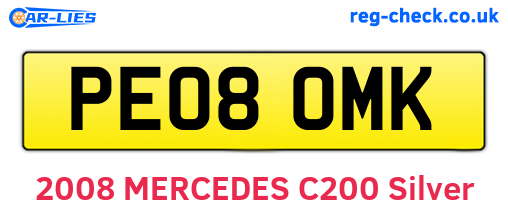 PE08OMK are the vehicle registration plates.