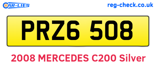 PRZ6508 are the vehicle registration plates.