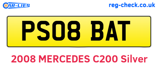 PS08BAT are the vehicle registration plates.