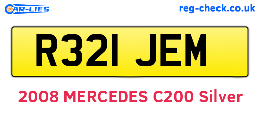R321JEM are the vehicle registration plates.