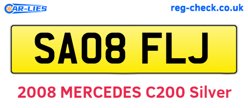 SA08FLJ are the vehicle registration plates.