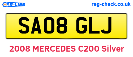 SA08GLJ are the vehicle registration plates.