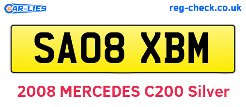 SA08XBM are the vehicle registration plates.