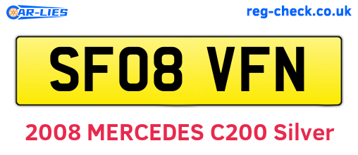 SF08VFN are the vehicle registration plates.