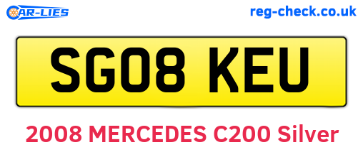SG08KEU are the vehicle registration plates.