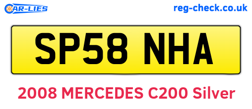 SP58NHA are the vehicle registration plates.