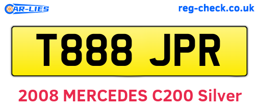 T888JPR are the vehicle registration plates.