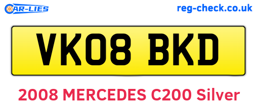 VK08BKD are the vehicle registration plates.