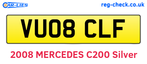 VU08CLF are the vehicle registration plates.