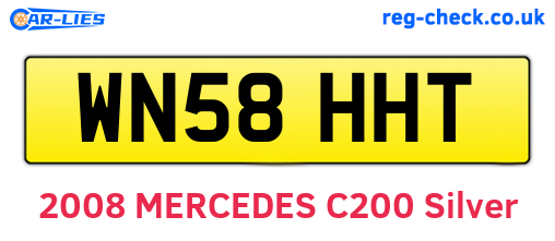 WN58HHT are the vehicle registration plates.
