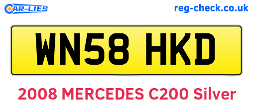 WN58HKD are the vehicle registration plates.