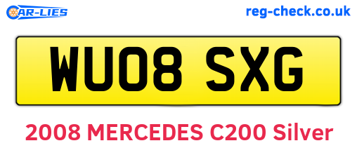 WU08SXG are the vehicle registration plates.