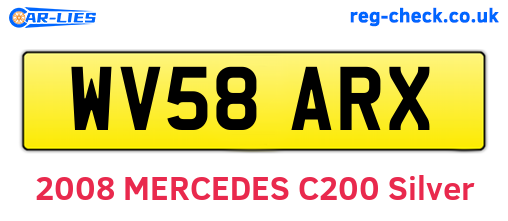 WV58ARX are the vehicle registration plates.