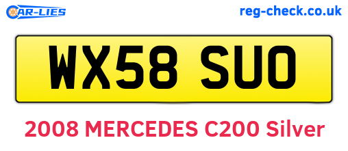 WX58SUO are the vehicle registration plates.