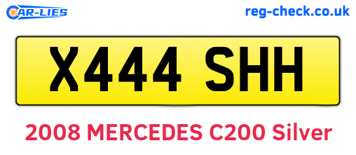 X444SHH are the vehicle registration plates.