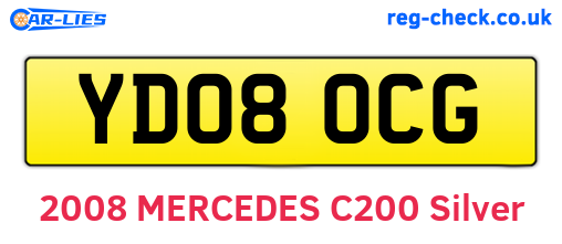 YD08OCG are the vehicle registration plates.