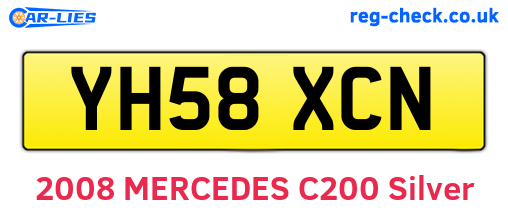 YH58XCN are the vehicle registration plates.