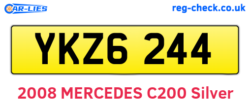 YKZ6244 are the vehicle registration plates.