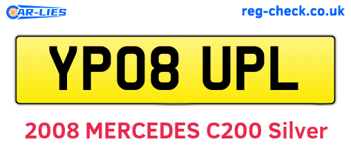 YP08UPL are the vehicle registration plates.