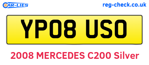 YP08USO are the vehicle registration plates.