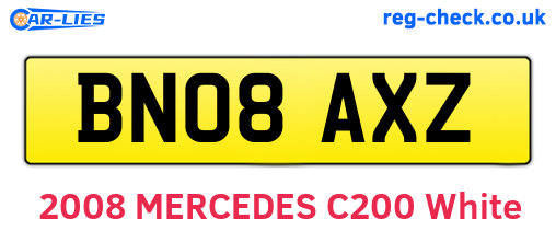 BN08AXZ are the vehicle registration plates.