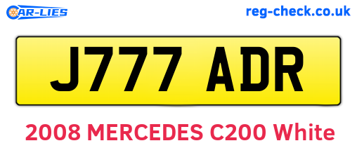 J777ADR are the vehicle registration plates.