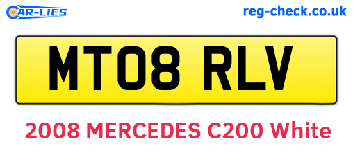 MT08RLV are the vehicle registration plates.