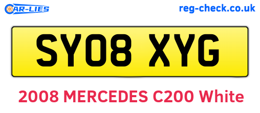 SY08XYG are the vehicle registration plates.