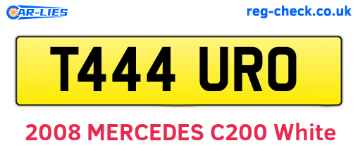 T444URO are the vehicle registration plates.