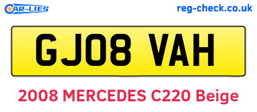 GJ08VAH are the vehicle registration plates.