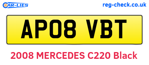 AP08VBT are the vehicle registration plates.