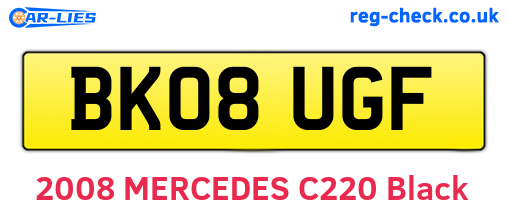 BK08UGF are the vehicle registration plates.