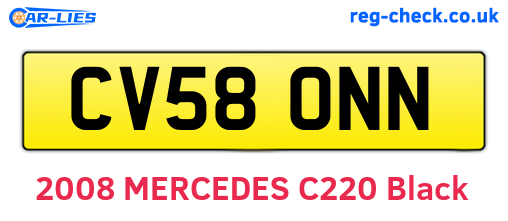 CV58ONN are the vehicle registration plates.