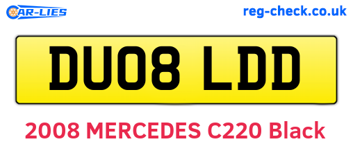 DU08LDD are the vehicle registration plates.