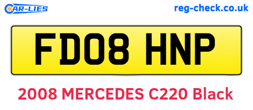 FD08HNP are the vehicle registration plates.
