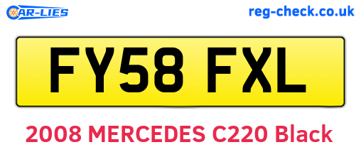 FY58FXL are the vehicle registration plates.