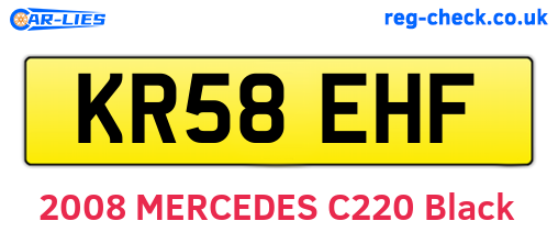 KR58EHF are the vehicle registration plates.