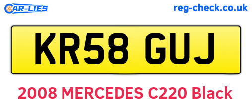 KR58GUJ are the vehicle registration plates.