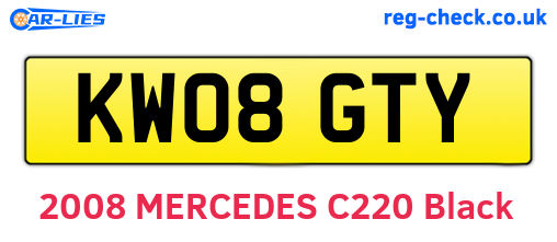 KW08GTY are the vehicle registration plates.