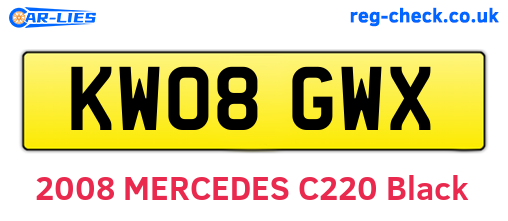 KW08GWX are the vehicle registration plates.