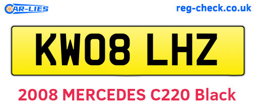 KW08LHZ are the vehicle registration plates.