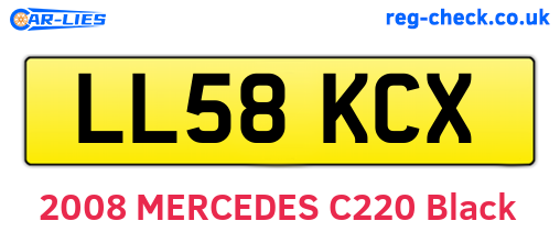 LL58KCX are the vehicle registration plates.