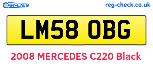 LM58OBG are the vehicle registration plates.