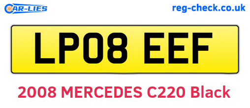 LP08EEF are the vehicle registration plates.