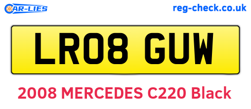 LR08GUW are the vehicle registration plates.