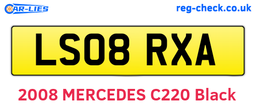 LS08RXA are the vehicle registration plates.
