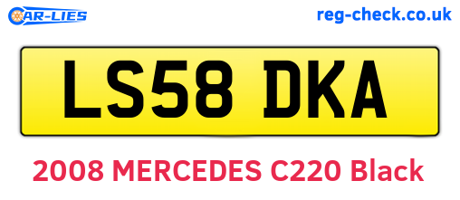 LS58DKA are the vehicle registration plates.